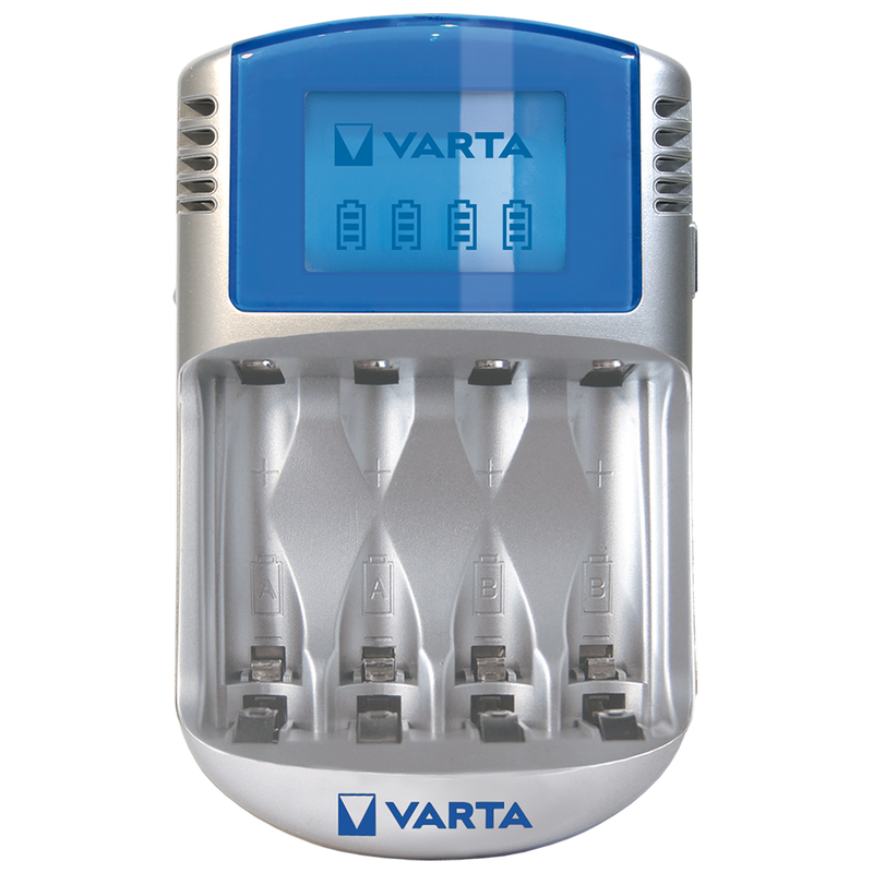 Varta LCD Battery Charger inc 4 x AA 2600mAh Batteries, Main image