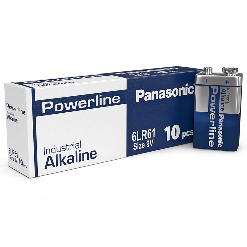 Panasonic Powerline 9V 6LR61AD Industrial Batteries | Box of 10, Main image