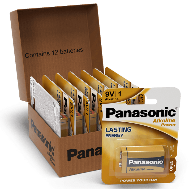 Panasonic Alkaline Power (Bronze) 9V PP3 6LR61 Battery | 12 Pack, Main image