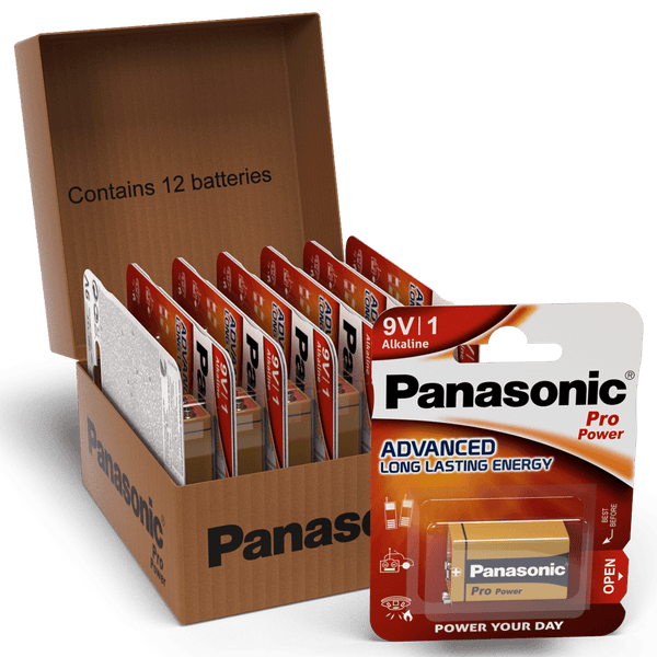 Panasonic Pro Power 9V PP3 6LR61 Battery | 12 Pack