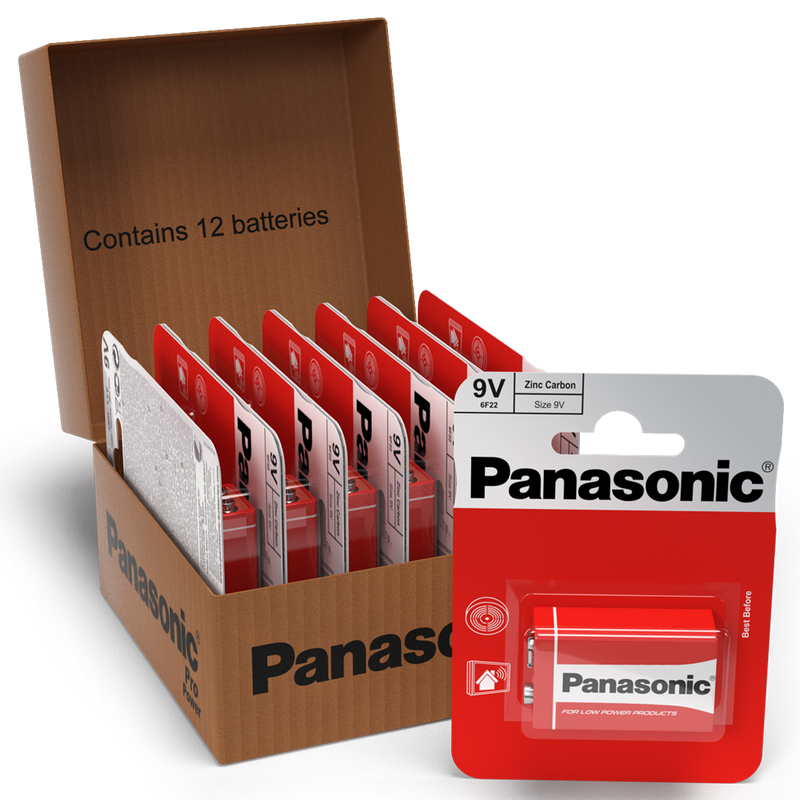 Panasonic Zinc 9V PP3 6LR61 Battery | 12 Pack, Main image