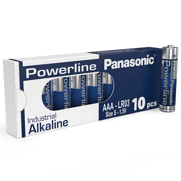 Panasonic Powerline AAA LR03AD Industrial Batteries | Box of 10, Main image