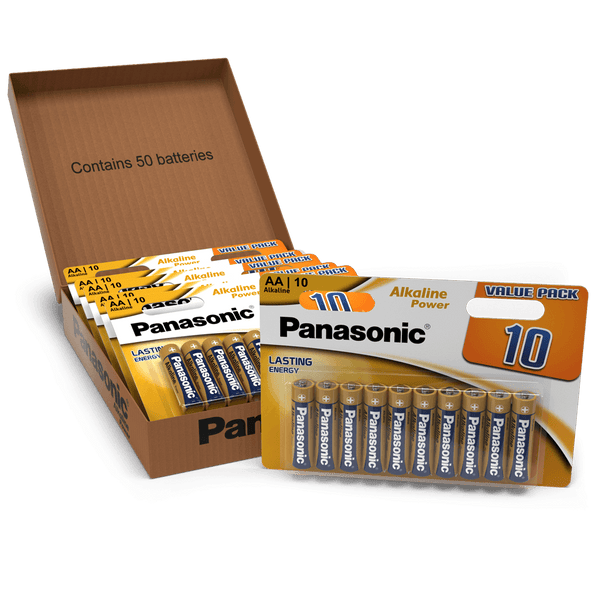 Panasonic Alkaline Power (Bronze) AA LR6 Batteries | 50 Pack, Main image