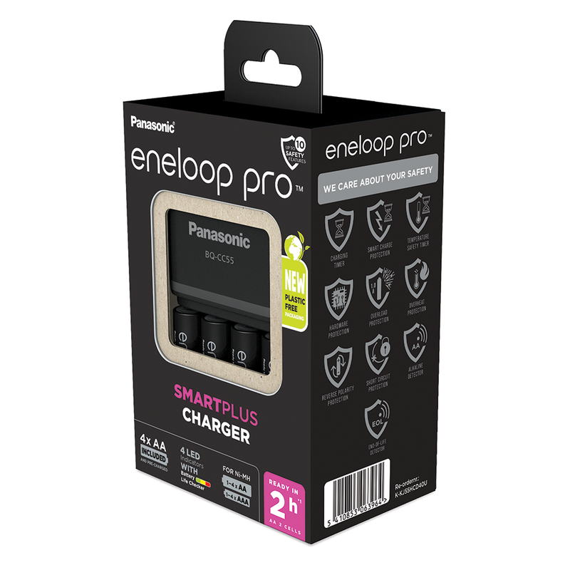 Panasonic Eneloop SmartPlus Charger including  4 x Eneloop Pro 2500mAh AA Batteries, Image 2