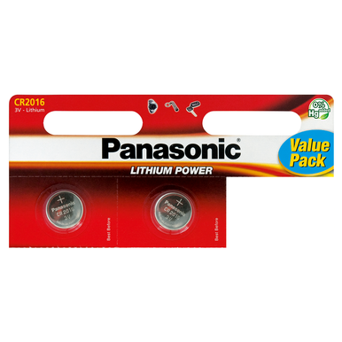 Panasonic CR2016 Coin Cell Batteries (Tear-Off ) | 2 Pack
