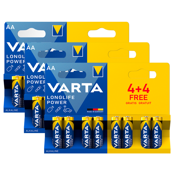 Varta Longlife Power AA LR6 Alkaline Batteries | 24 Pack