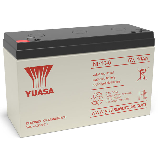 Yuasa NP10-6 VRLA Sealed Lead Acid Battery | 1 Pack, Main image