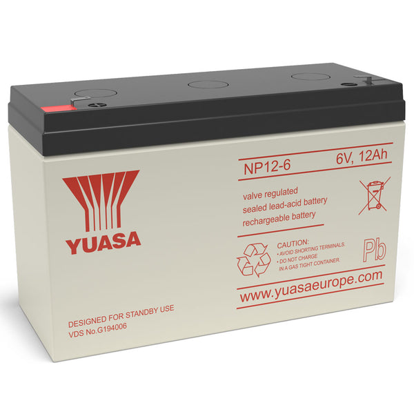 Yuasa NP12-6 VRLA Sealed Lead Acid Battery | 1 Pack, Main image