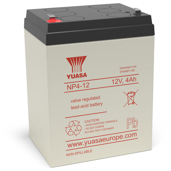 Yuasa NP4-12 VRLA Sealed Lead Acid Battery | 1 Pack, Main image