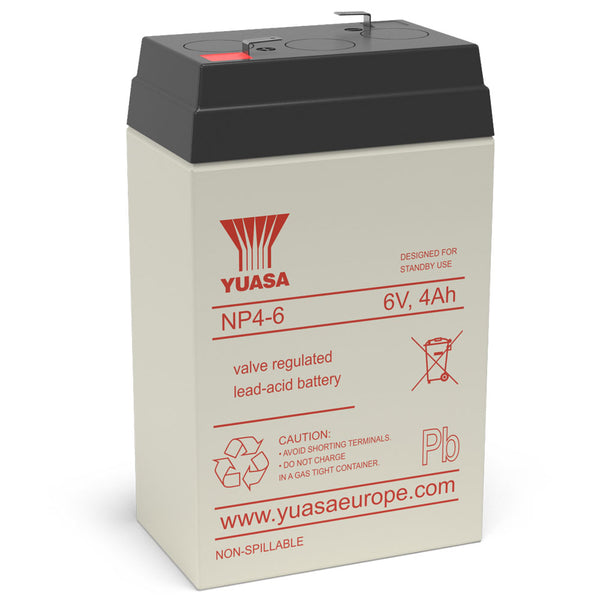 Yuasa NP4-6S VRLA Sealed Lead Acid Battery | 1 Pack, Main image