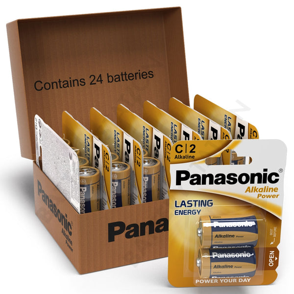 Panasonic Alkaline Power (Bronze) C LR14 Batteries | 24 Pack