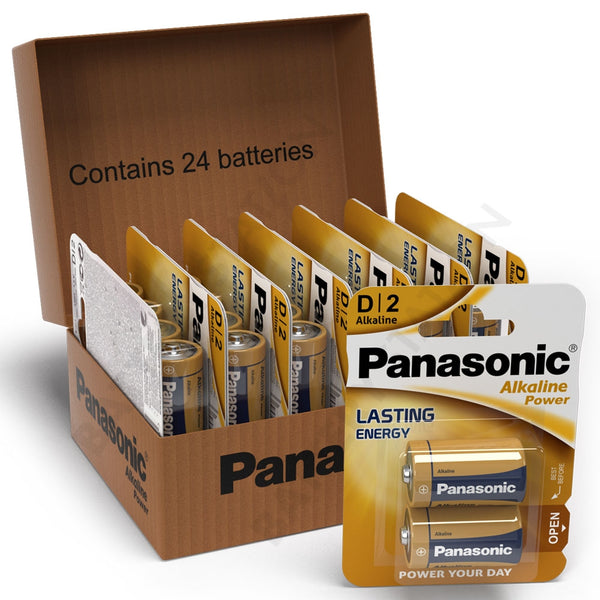 Panasonic Alkaline Power (Bronze) D LR20 Batteries | 24 Pack