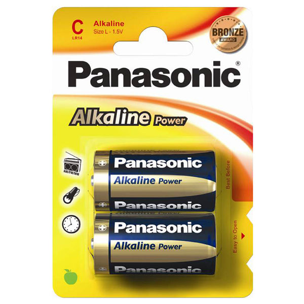 Panasonic Alkaline Power (Bronze) C LR14 Batteries | 2 Pack