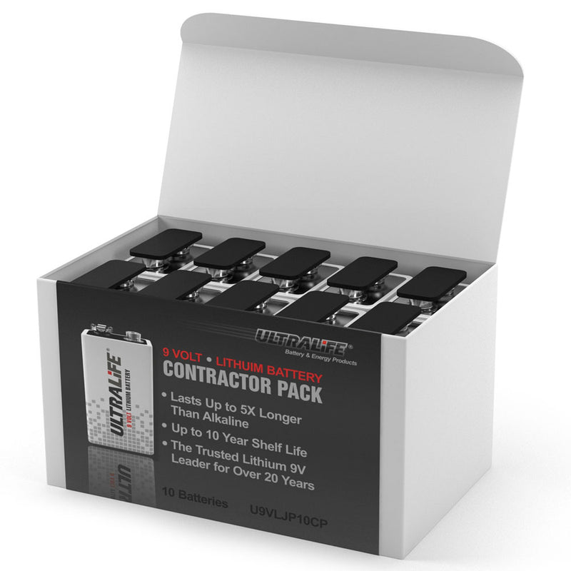 Ultralife 9V Lithium Battery U9VL JP Contractor | 10 Pack, Main image