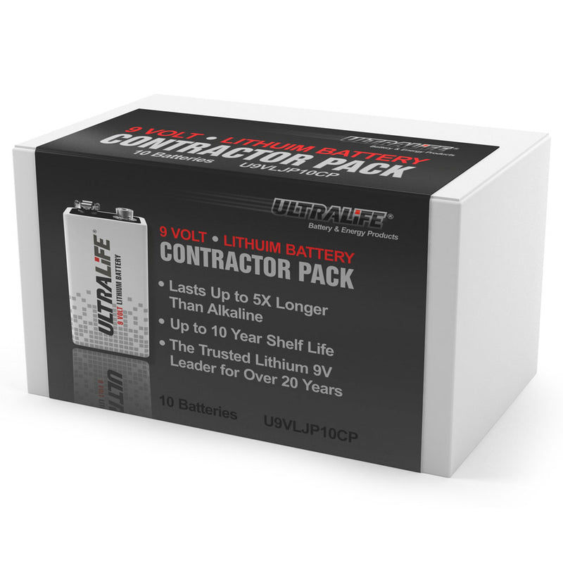 Ultralife 9V Lithium Battery U9VL JP Contractor | 10 Pack, Image 2